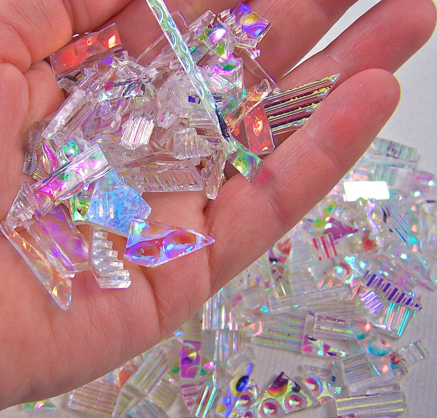 Dichroic Glass Scrap 2 Ounce 90 COE ALL CLeAR by HaydenBrook