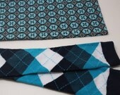 Custom Onesie and Dark Blue Argyle Leggings