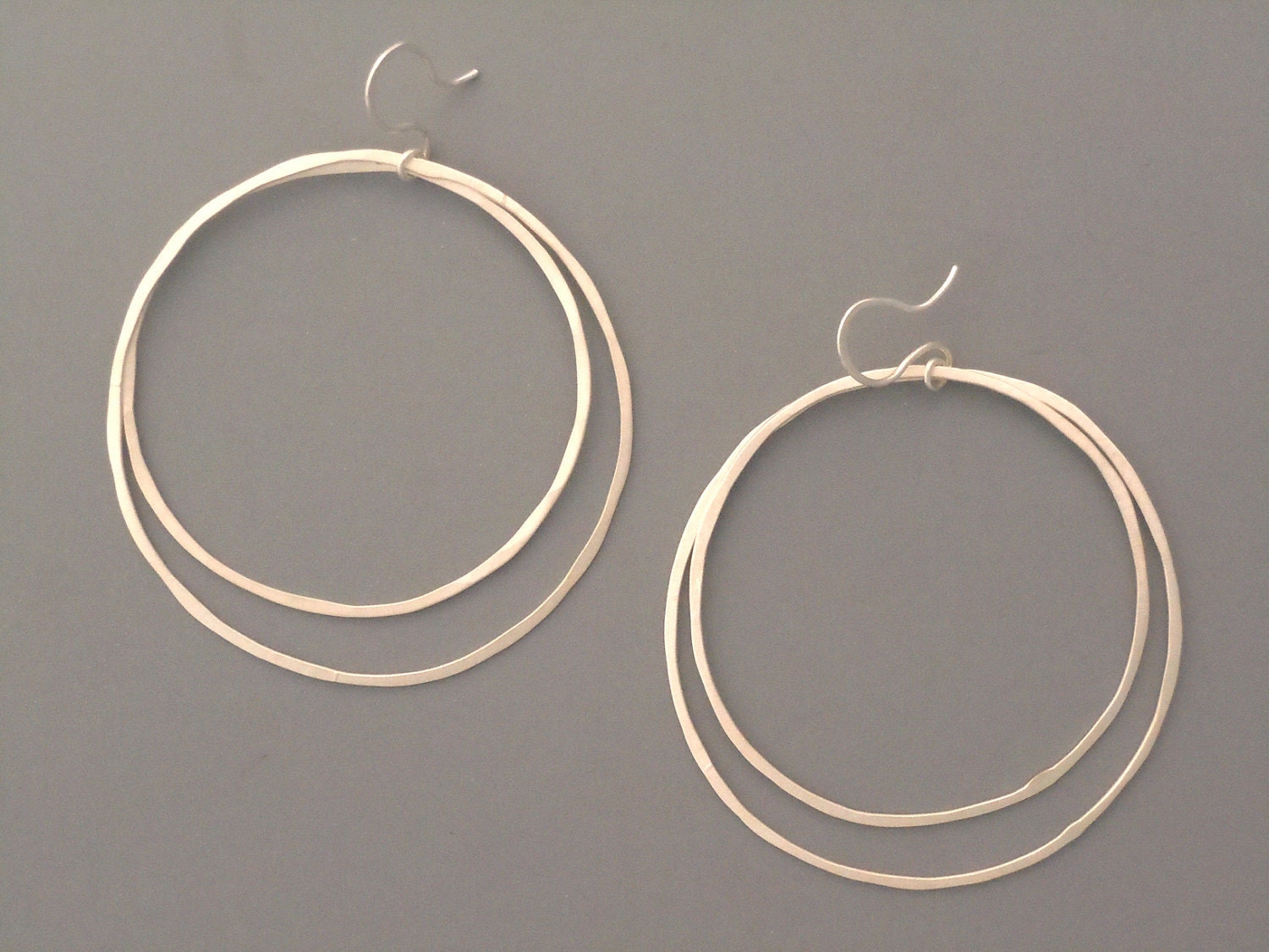 Handmade Jewelry. Sterling silver hoop earrings.