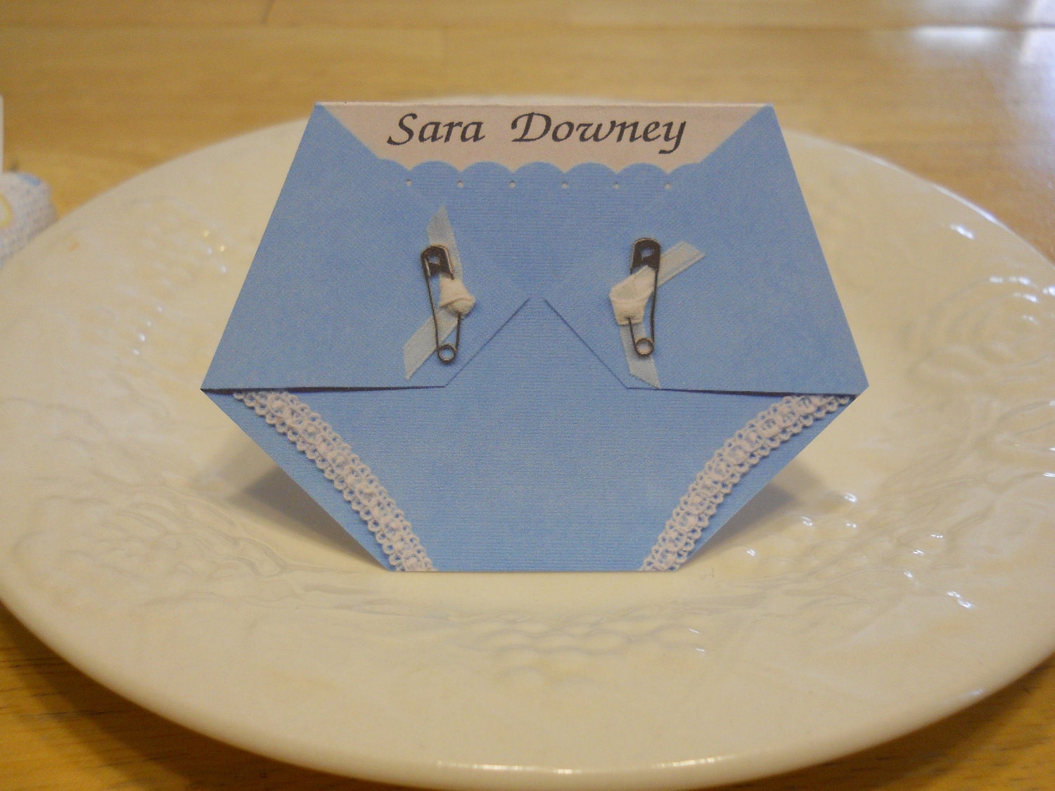 Diaper Shaped Place Card For Baby Shower By KardsbyKaylee On Etsy