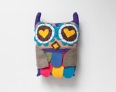 baby colorful owl pillow vintage
