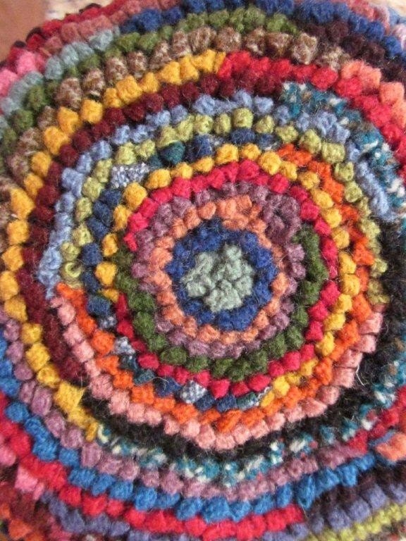 Wool Mug Rugs - Set of Four Hooked Rug Coasters