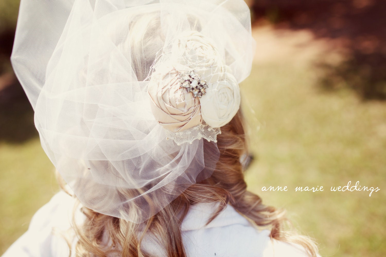 Bridal Fascinator...Bridal Flower Fascinator...Bridal Head Piece..Bridal Hair Piece...Bridal Hair Clip...Bridal Rosette Hair Clip....AUDREY