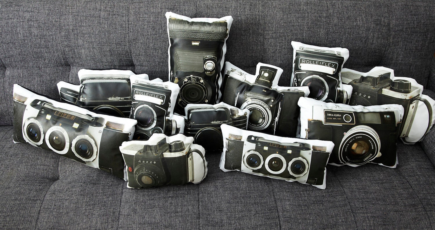 Vintage Amica Eyelux Camera Canvas Printed Pillow