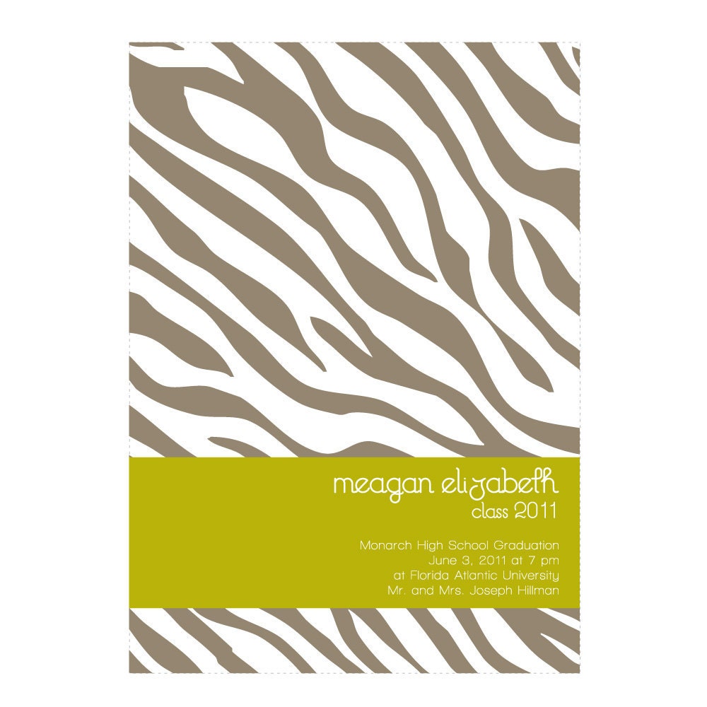 PRINTABLE Graduation Announcement - Animal Print Il_170x135