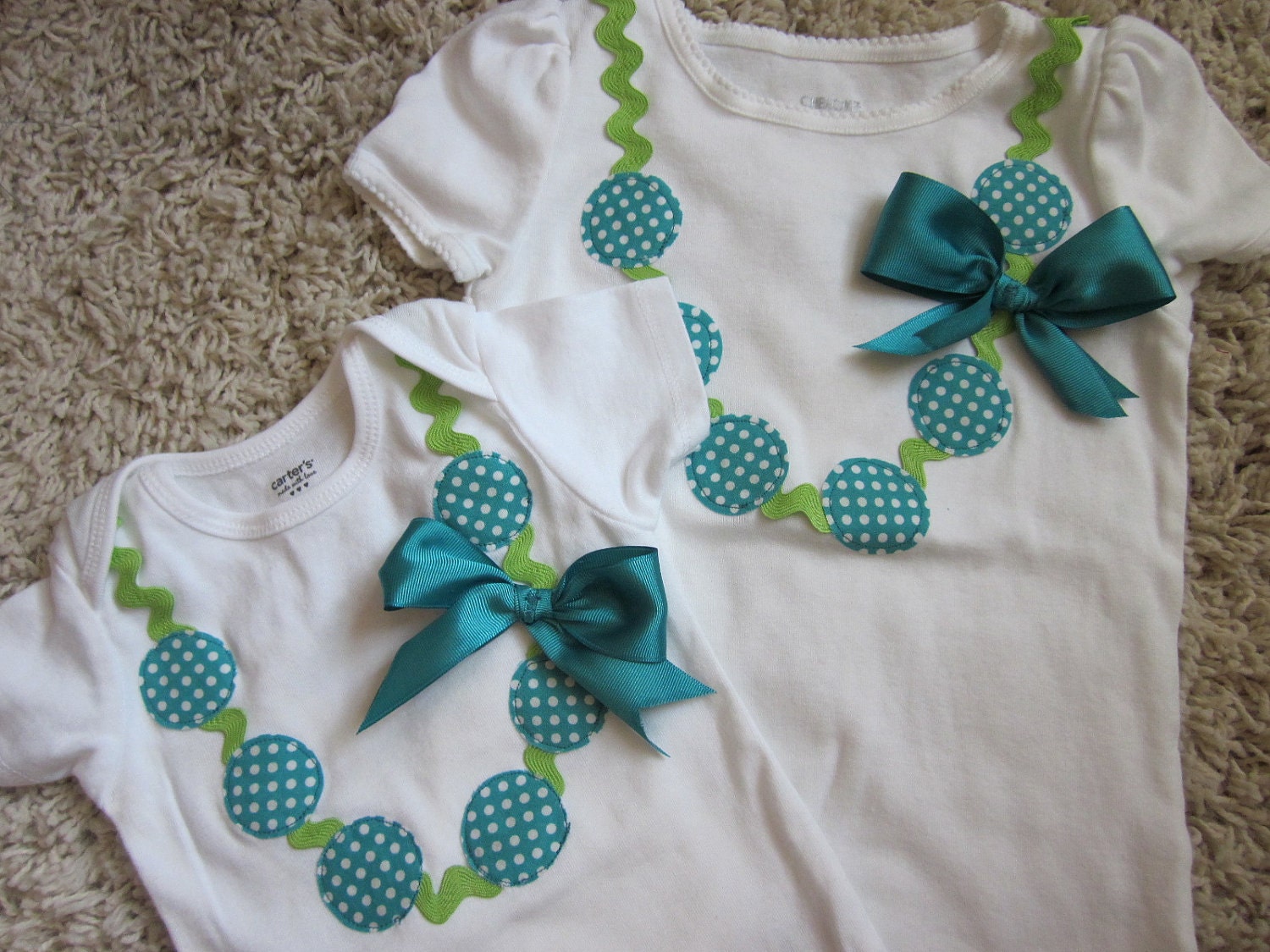 Sister combo necklace applique onesie or tee