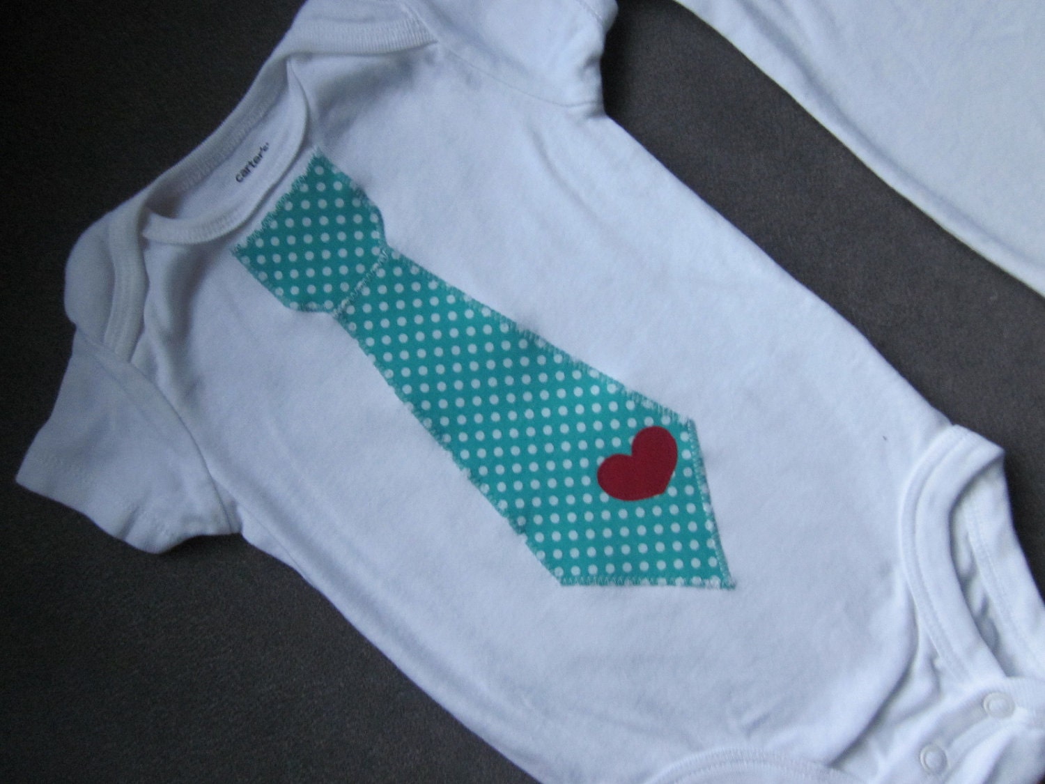 Brother and sister combo, applique tie and applique necklace with ric rac detail