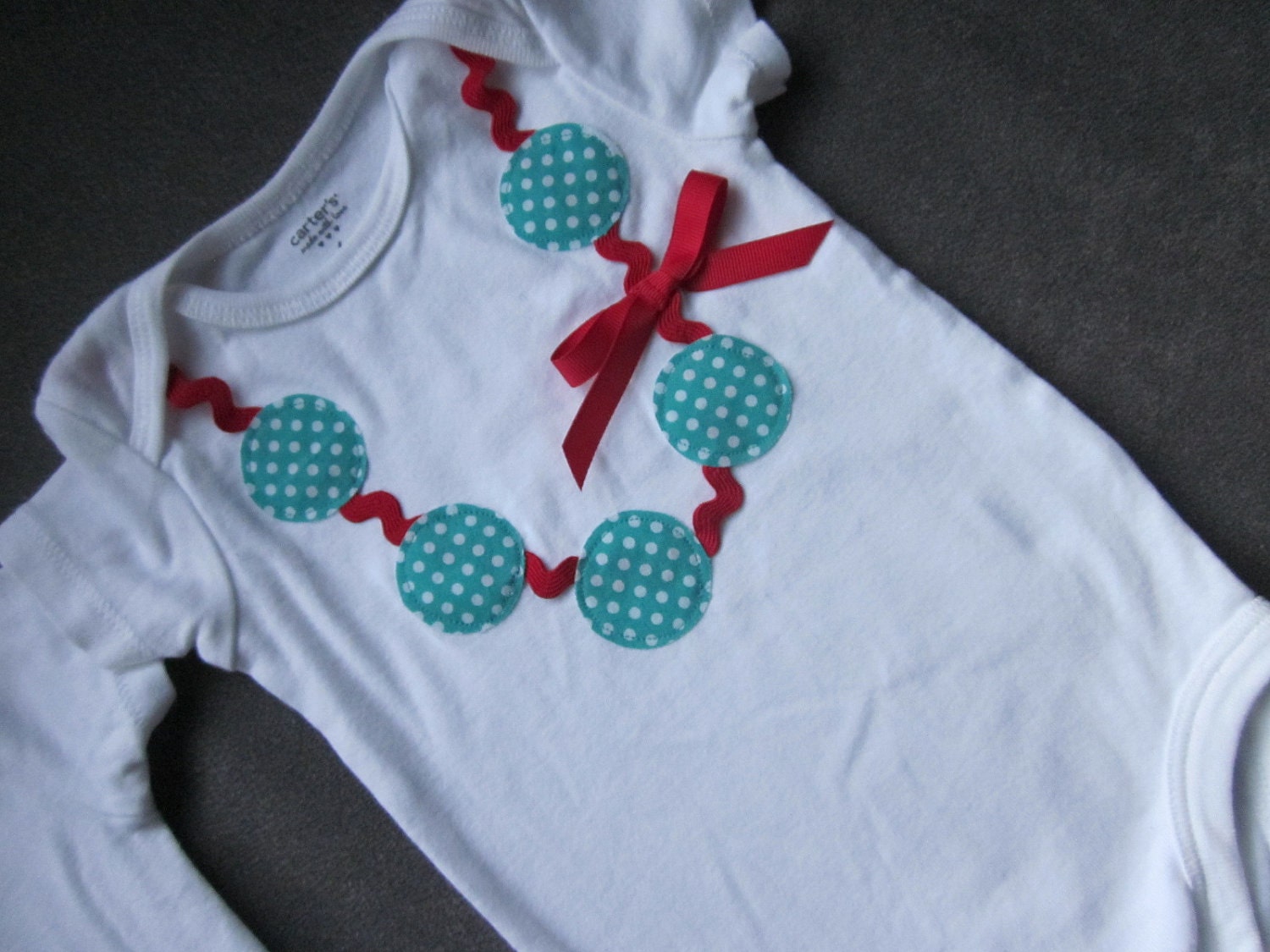 Brother and sister combo, applique tie and applique necklace with ric rac detail