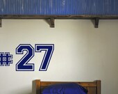 Vinyl Lettering Varsity Number Wall Decal