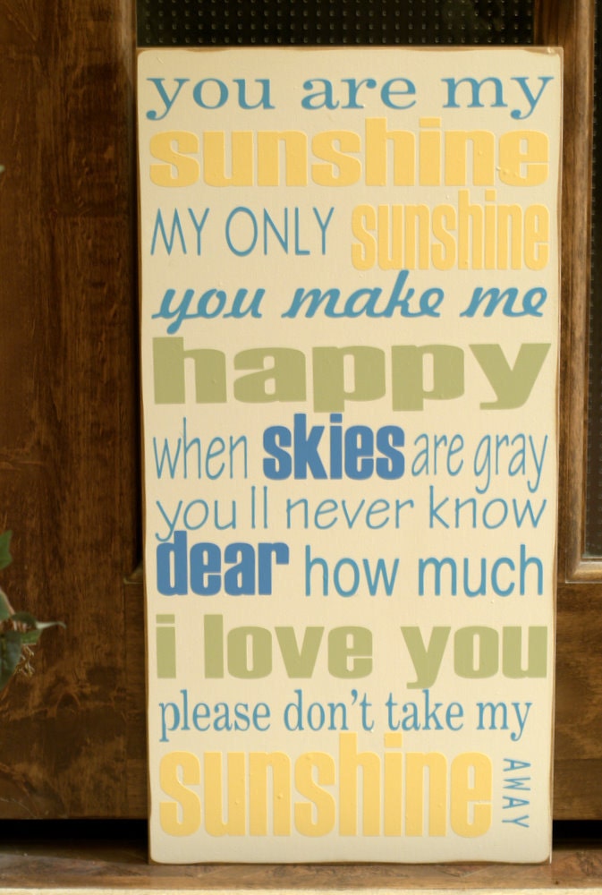 You Are My Sunshine Subway Art Wood Sign - Typography Word Art - Your Choice of Colors
