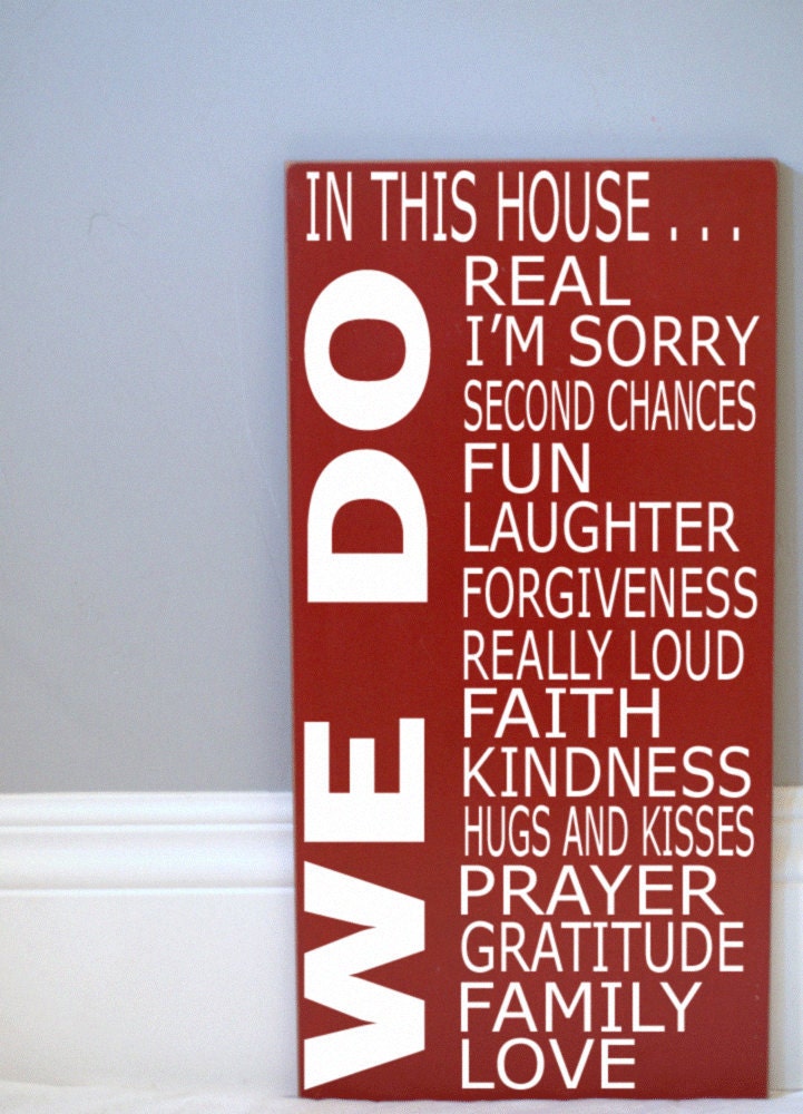Subway Art Typography Word Art Sign -  In This House - Your Choice of Color