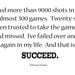 Inspirational Quote on Success Vinyl Wall Decal