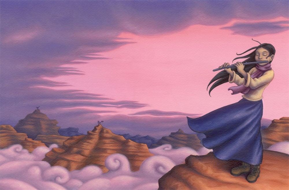 Canyon Flutist Print