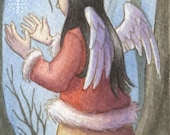 Winter's Last Snowflake ACEO - Original Painting