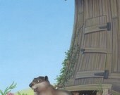 Woodchuck Mama Children's Book Style Original Painting