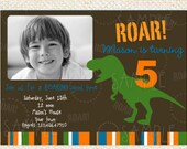 Dinosaur T-rex Birthday  Invitations