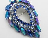 Vintage Sarah Coventry Brooch Blue Lagoon by DeLizza and Elster