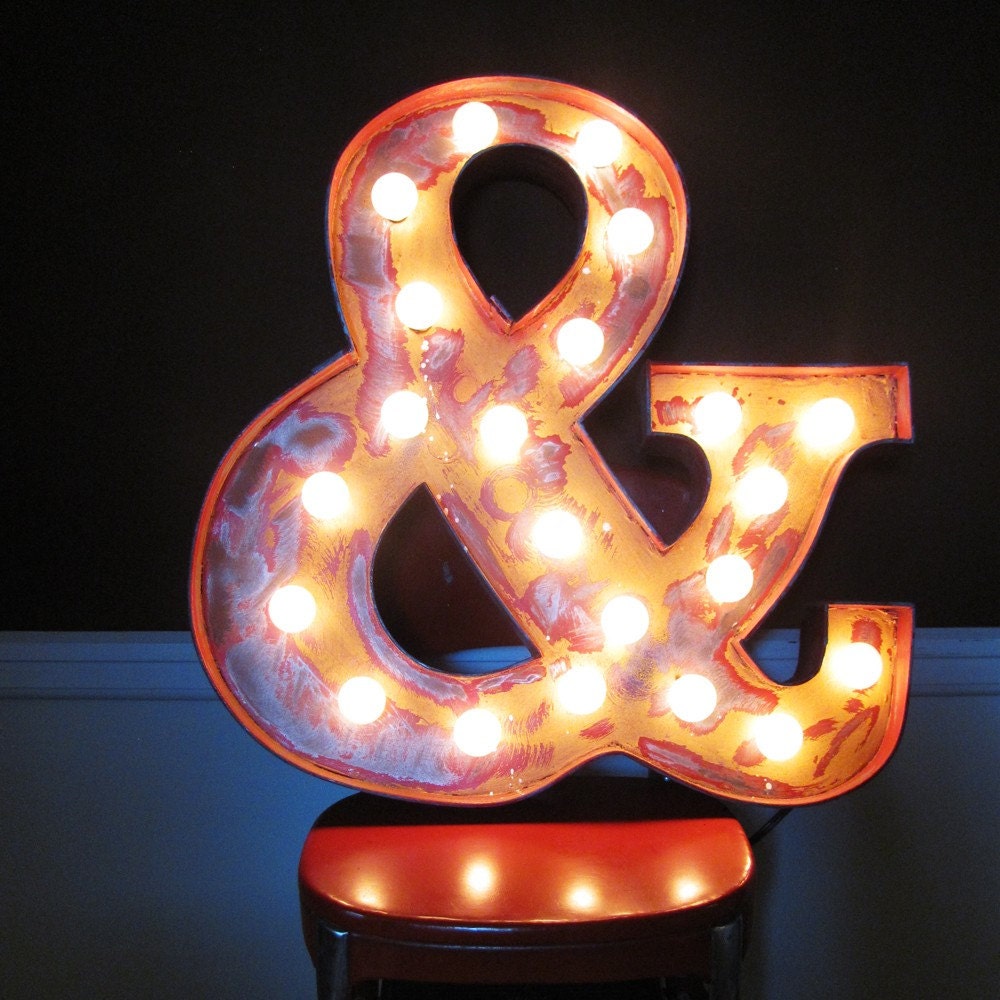 24inch distressed custom light-up marquee letter