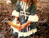 Girls grey pink ivory outfit, dress custom made vintage inspired size 6 mo-1,2,3,4,5,6,7,8,9,10
