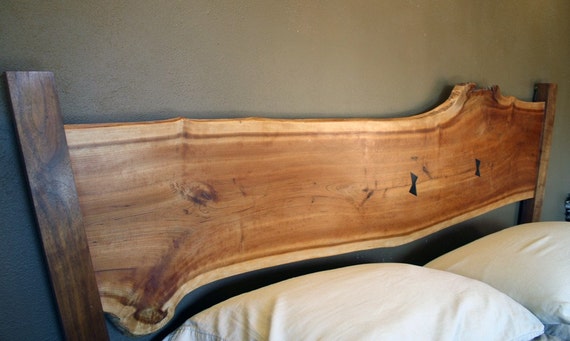 Raw Edge Wood Headboard by thedoctorswoodworks on Etsy