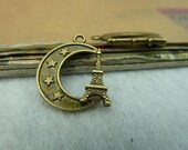 25pcs 17x22mm Antique Bronze Lovely  Flat Eiffel Tower Charm Pendant c3128