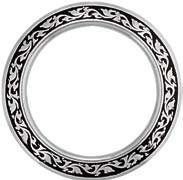 Silver Ring with Black Enamel for Ring Belts, 2 inches, Antique Ring, Silver Ring,