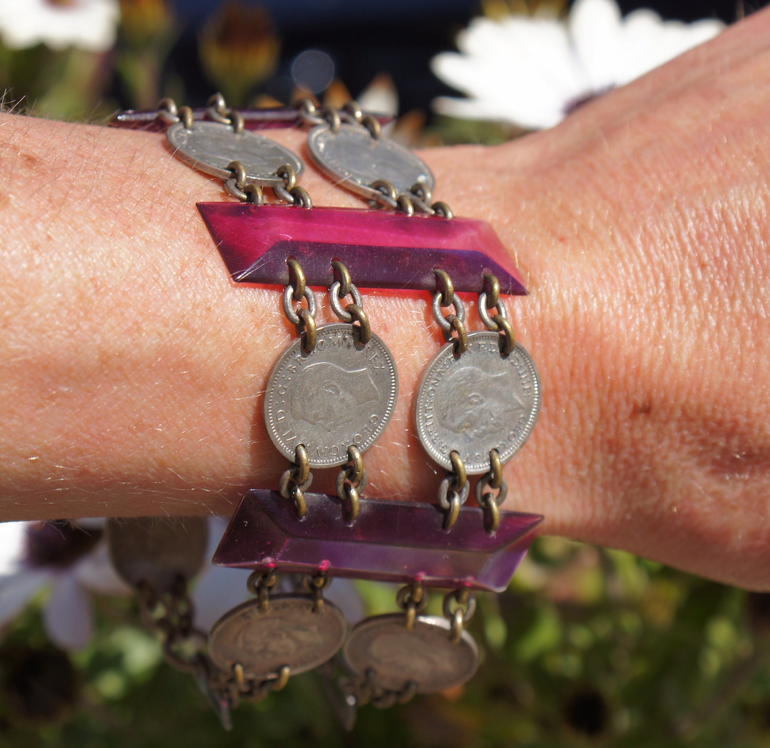 WWII Australian coin sweetheart bracelet