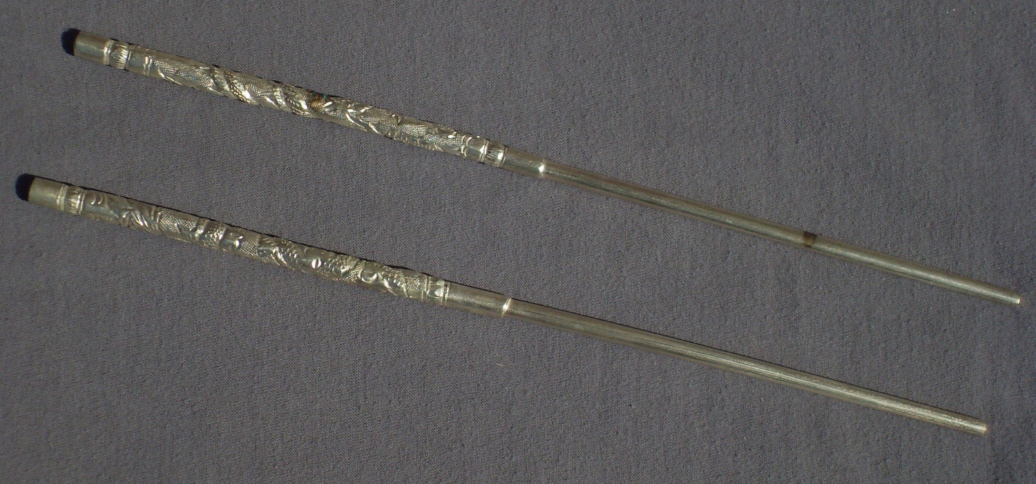 Antique Silver Handmade Chopsticks