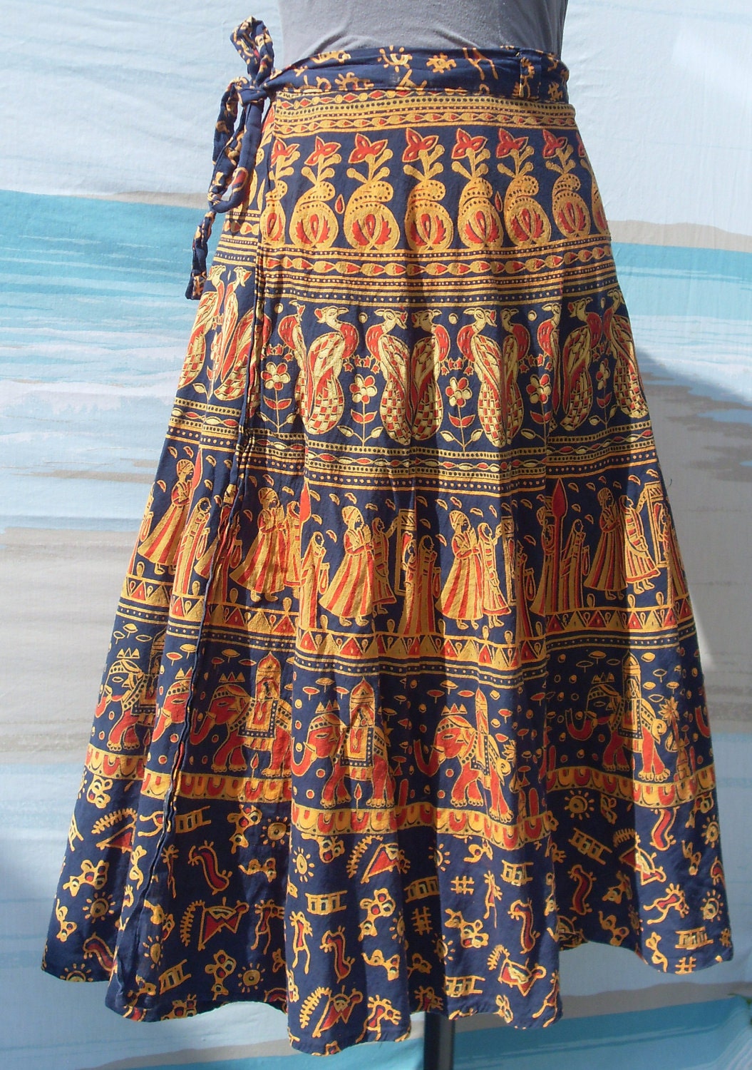 Vintage cotton ethnic India wrap skirt
