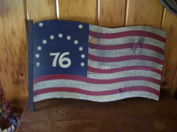 Sale Vintage/Antique 1960's George Nathan Wood Sign 4th of July American Flag