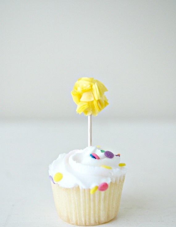 Custom Mini Pom Food Picks  (Set of 12)