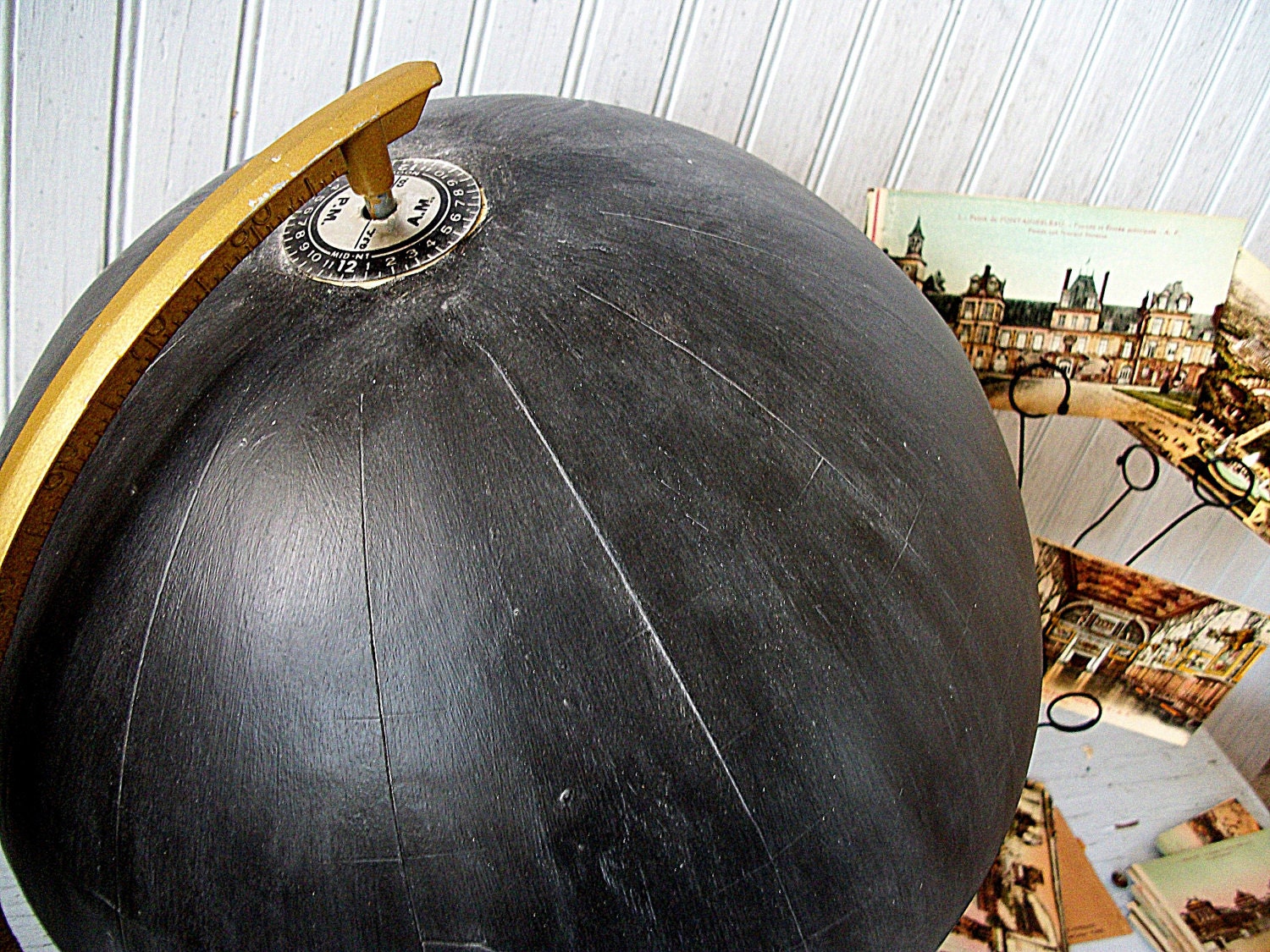 Vintage Upcycled Chalkboard Globe