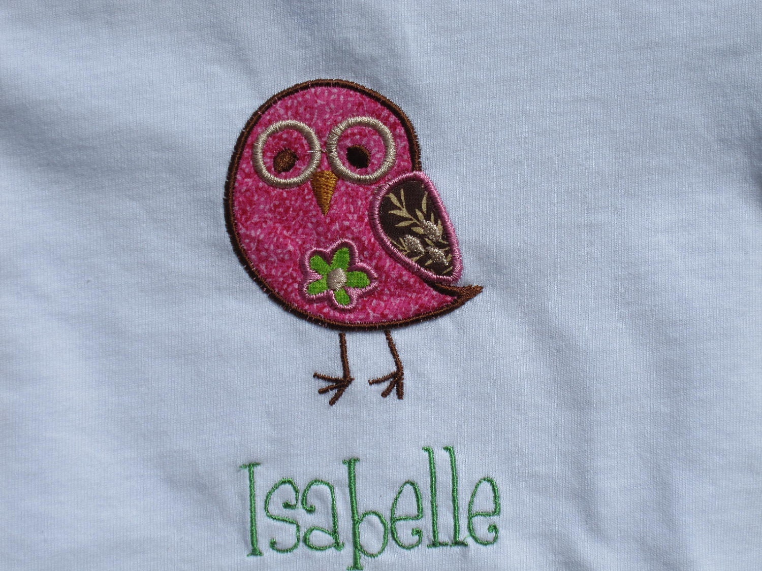 Owl Personalized Newborn Baby Girls Onesie Bodysuit  Embroidered Applique Custom Monogrammed Baby Shower Gift