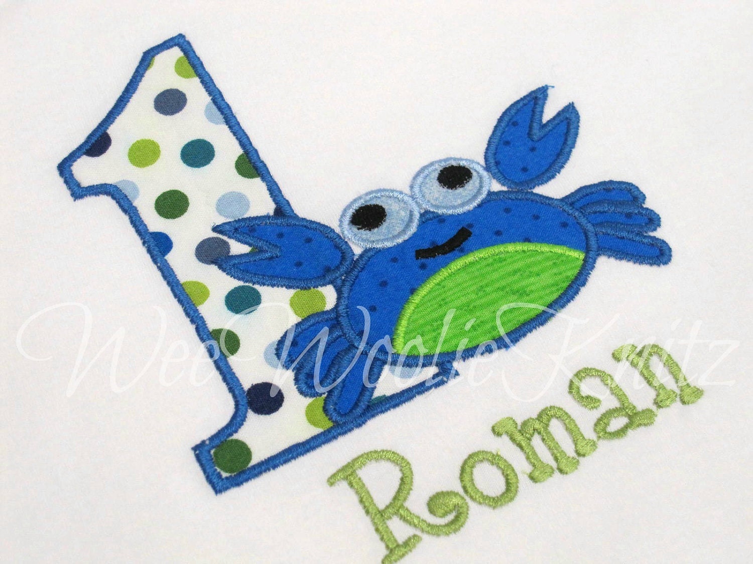 Summer Birthday T Shirt Boys Personalized Applique Crab Ocean Pool Party Beach Toddler 1sr 2nd 3rd