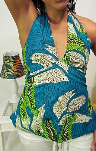 African Print Halter Neck Top