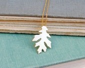 Gold Oak Leaf Necklace