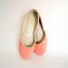 reserved.....up-cycled leather ballet flats. coral. s8.5