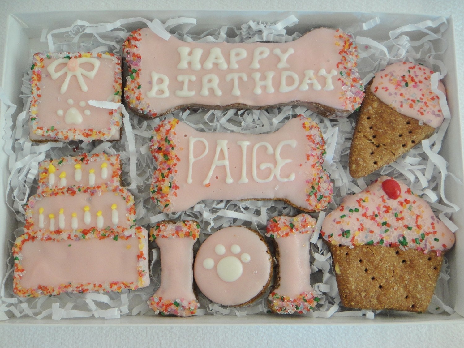 All Natural Dog Treat Personalized "Happy Birthday" Gift Box