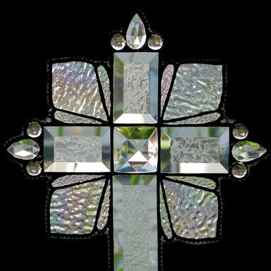 Jeweled Cross in Stained Glass