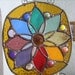 AVAILABLE NOW...colorful Stained glass GOLDEN mini color wheel with crystal and glass gems to match