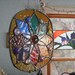 AVAILABLE NOW...colorful Stained glass GOLDEN mini color wheel with crystal and glass gems to match