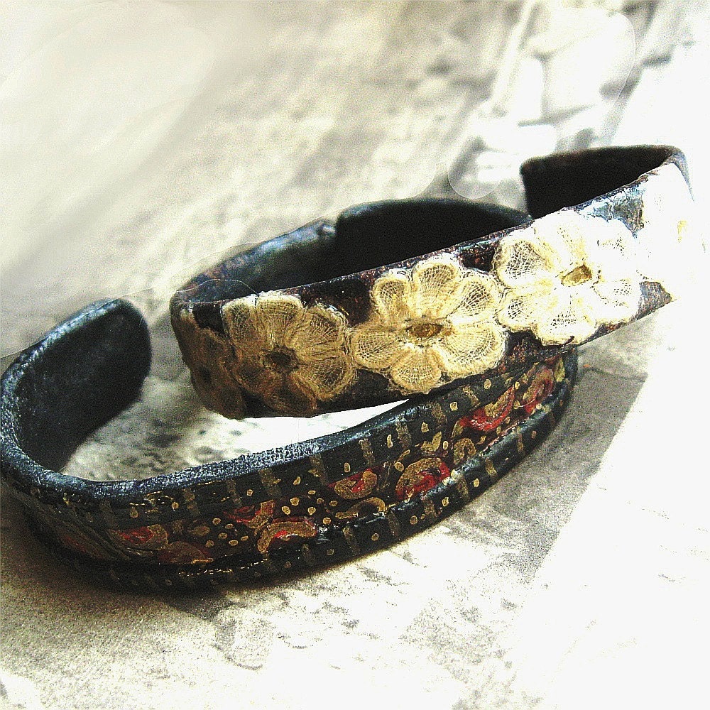 Lace Flower Textile Bracelet