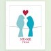 Love Birds Personalized Anniversary Gift - Turquoise Blue & Red - 8x10 - Monogram Date Engagement Shower Wedding