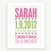 New Baby Birth Announcement Typography Art Print - 8x10 Digital Print Poster