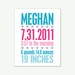 New Baby Birth Announcement Typography Art Print - 8x10 Digital Print Poster