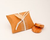 Orange pillow shaped wedding favor box- Eco friendly favors for your wedding guests, bridal party, dinner table decoration.