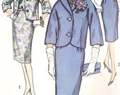 1950s Misses Wiggle Sheath Dress and Jacket Vintage Sewing Pattern, Simplicity 3832, Bust 36"