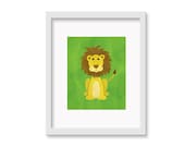 Safari Nusery Art - Lion Children's Room Decor Wall Art Print - 8 x 10 print