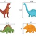 Dinosaur Decals - Dinosaur Wall Decals - 4 Piece Set of Original Dinosaur Childrens Decor