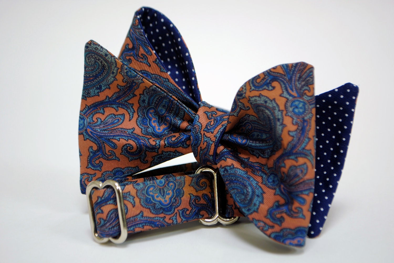 Reid Pink & Blue Paisley Print Bow Tie